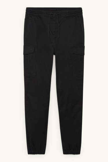 Hommes - Pantalon cargo - regular fit - LYCRA® - noir