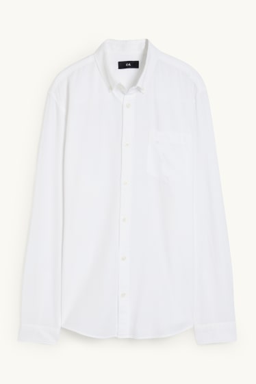 Herren - Oxford Hemd - Regular Fit - Button-down - weiß