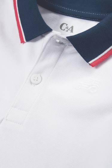 Children Boys - Tractor - polo shirt - white