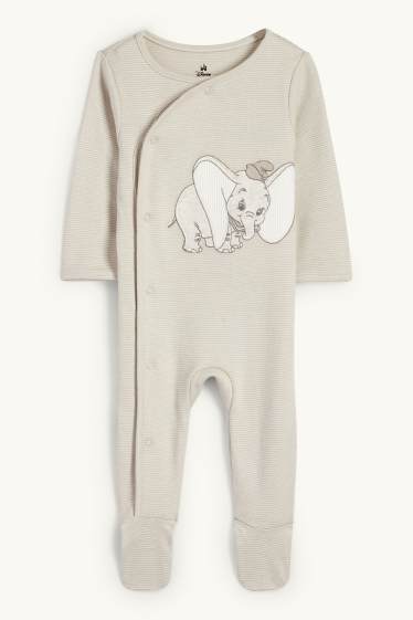 Baby Jungen - Dumbo - Baby-Schlafanzug - gestreift - hellbeige