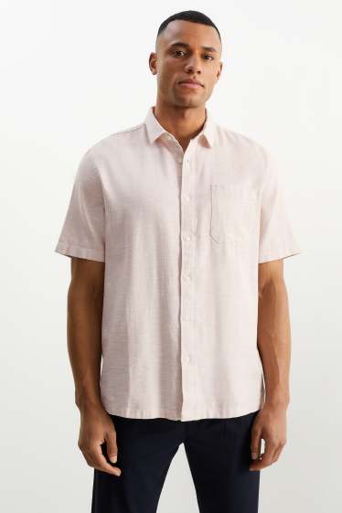 Men - Shirt - regular fit - Kent collar - light beige