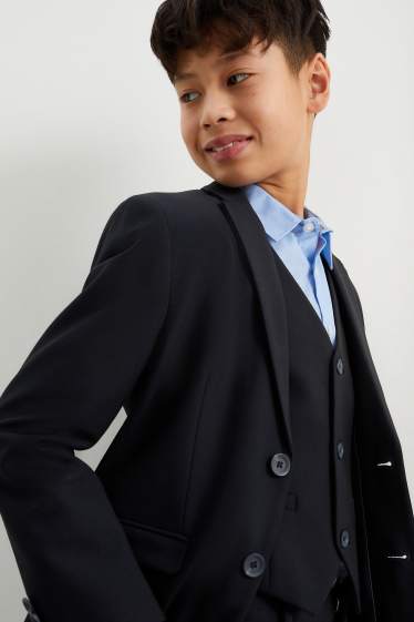 Děti - chlapci - Oblekové sako - stretch - LYCRA® - tmavomodrá