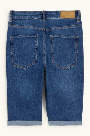 Damen - Jeans-Bermudas - Mid Waist - LYCRA® - jeansblau