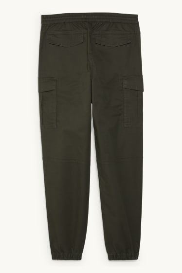 Hommes - Pantalon cargo - regular fit - LYCRA® - jean vert