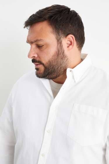 Hommes - Chemise oxford - regular fit - col button-down - blanc crème