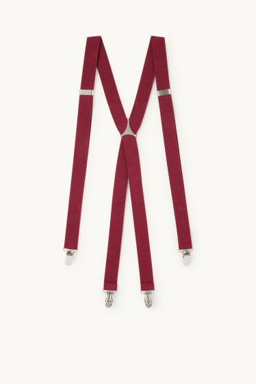 Men - Braces - dark red