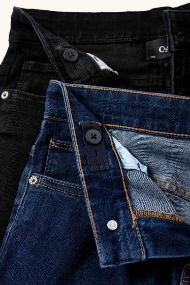 Kinderen: jongens - Set van 2 - skinny jeans - jeansdonkerblauw