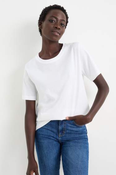 Damen - Basic-T-Shirt - weiß