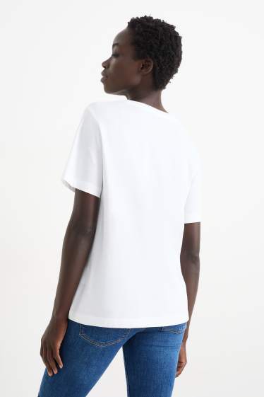 Damen - Basic-T-Shirt - weiß