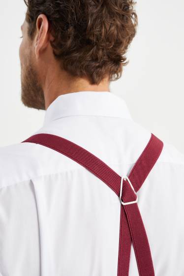 Men - Braces - dark red