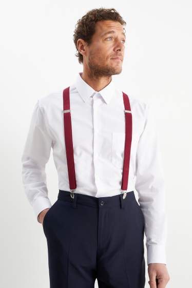Men - Braces - dark red