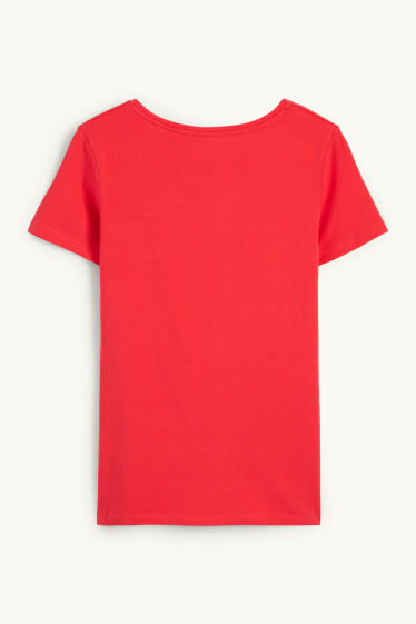 Damen - Basic-T-Shirt - rot