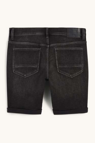 Pánské - Džínové šortky - Flex jog denim - LYCRA® - černá