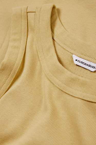 Femmes - Robe moulante - jaune moutarde