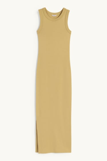 Femmes - Robe moulante - jaune moutarde