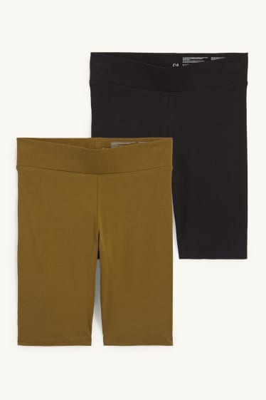 Femmes - Lot de 2 - short cycliste basique - vert