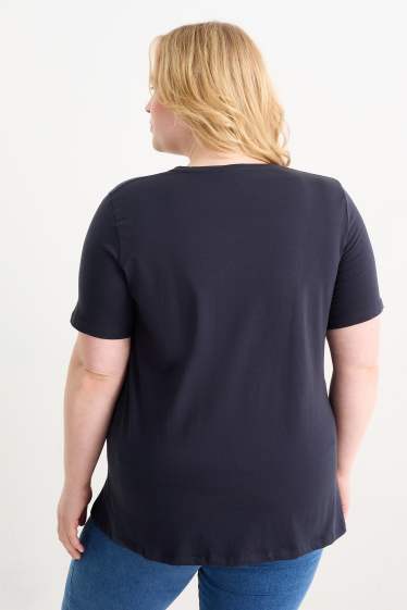 Femei - Multipack 2 buc. - tricou cu decolteu în V - LYCRA® - albastru închis