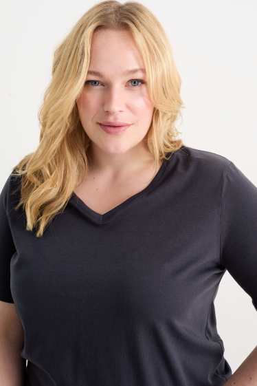 Femei - Multipack 2 buc. - tricou cu decolteu în V - LYCRA® - albastru închis