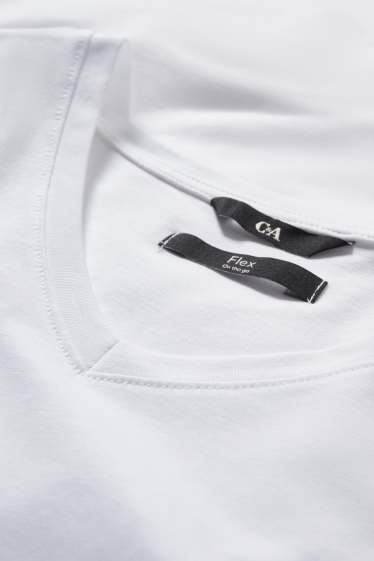 Mężczyźni - T-shirt - Flex - slim fit - biały
