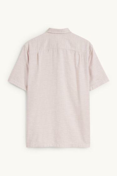 Men - Shirt - regular fit - Kent collar - light beige
