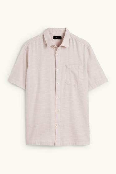 Men - Shirt - regular fit - Kent collar - light beige