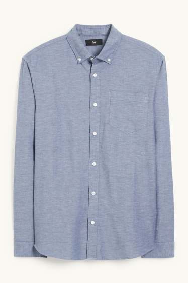 Pánské - Oxfordská košile - regular fit - button-down - modrá