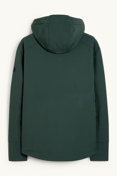 Men - Softshell jacket with hood - water-repellent - 4-Way Stretch - green