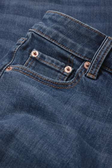 Women - Denim shorts - mid-rise waist - LYCRA® - denim-dark blue