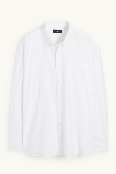 Hommes - Chemise oxford - regular fit - col button-down - blanc crème