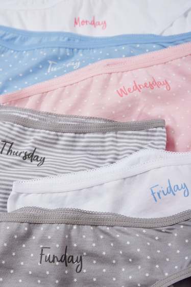 Children Girls - Multipack of 6 - days of the week - briefs - cremewhite