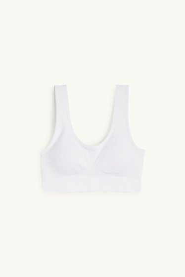 Dames - Bustier - gewatteerd - naadloos - wit