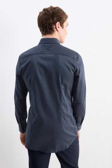 Bărbați - Cămașă office - slim fit - guler italian - ușor de călcat - albastru închis