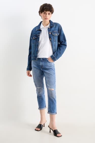 Femmes - Boyfriend jean - mid waist - jean bleu