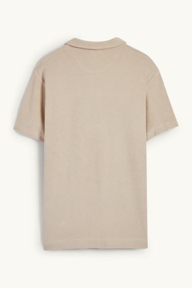 Hommes - Polo en éponge - beige