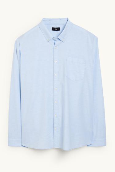Hommes - Chemise oxford - regular fit - col button-down - bleu clair