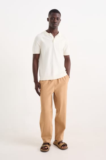 Pánské - Kalhoty chino - tapered fit - béžová