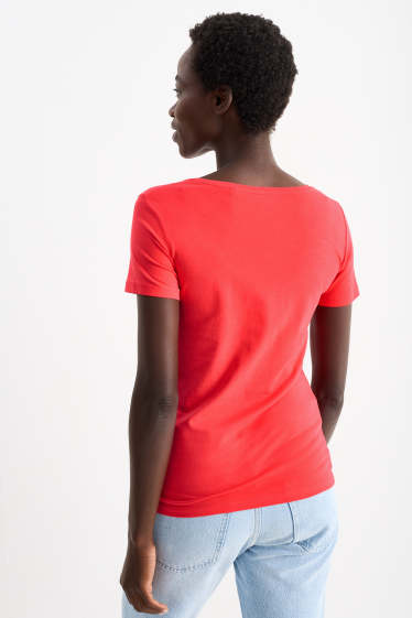 Damen - Basic-T-Shirt - rot