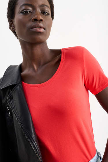 Damen - Basic-T-Shirt - rot