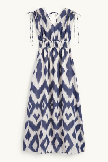 Women - A-line dress - patterned - blue