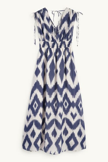 Women - A-line dress - patterned - blue