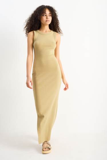 Femmes - Robe moulante - jaune moutarde