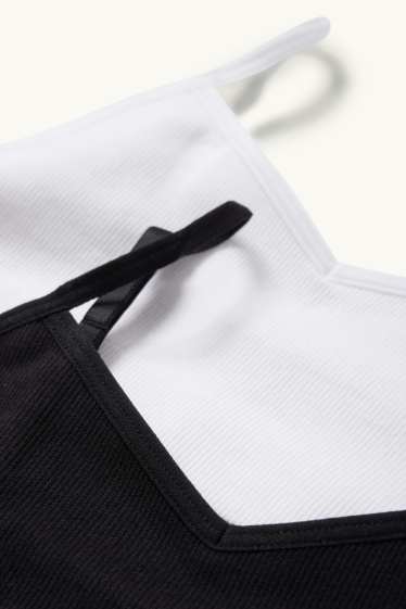 Kinderen: meisjes - Set van 2 - bustier - zwart