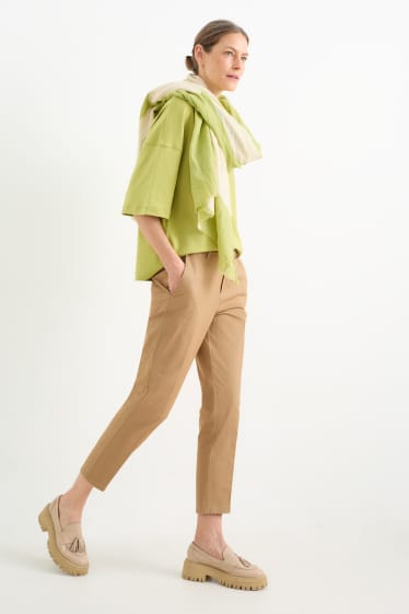 Damen - Chino - Mid Waist - Tapered Fit - hellbraun