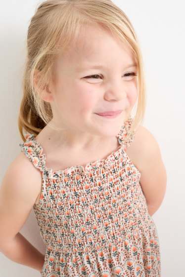 Kinder Mädchen - Multipack 2er - Blume - Kleid - orange