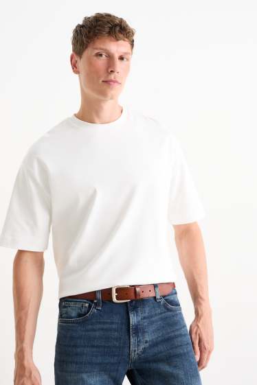 Hommes - Ceinture en cuir - marron foncé