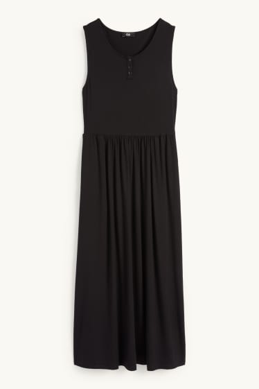 Damen - Basic-Viskose-Kleid - schwarz