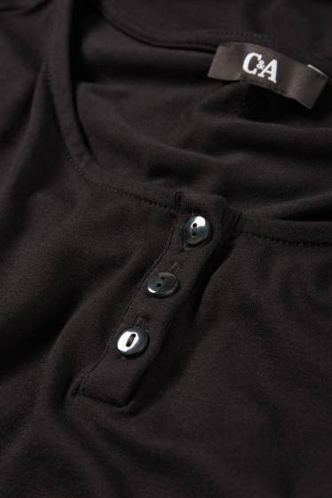 Damen - Basic-Viskose-Kleid - schwarz