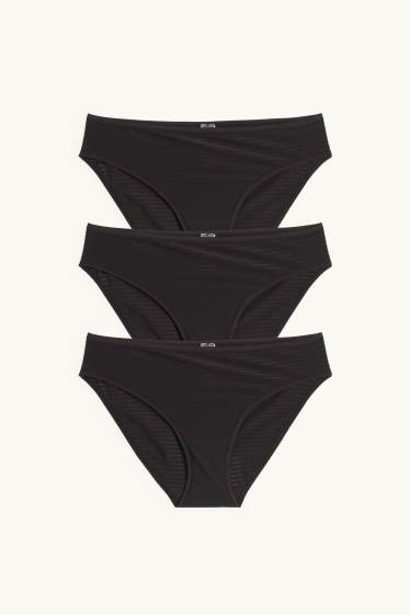 Femmes - Lot de 3 - culotte - noir