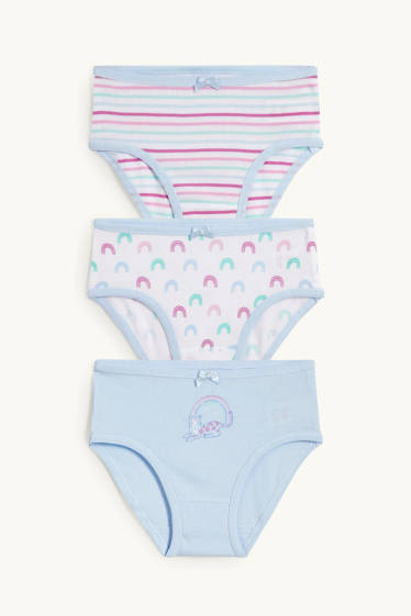 Children Girls - Multipack of 3 - rainbow - briefs - light blue
