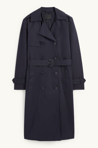Dames - Trenchcoat - donkerblauw